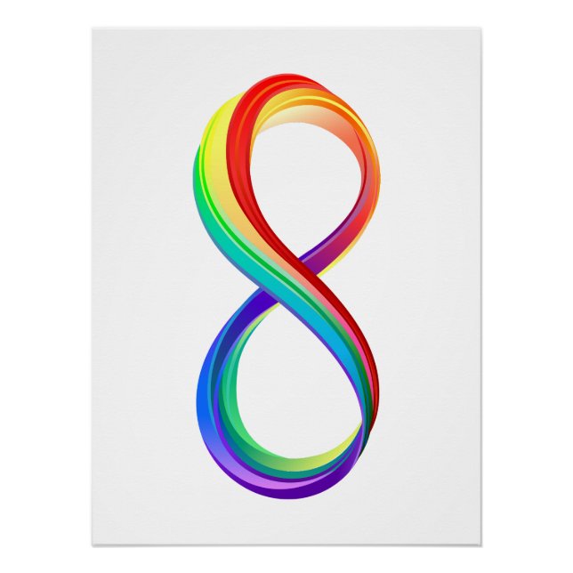 Póster Símbolo infinito arcoiris en capas (Anverso)