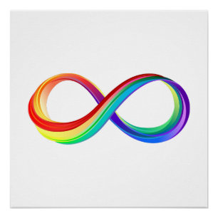 Póster Símbolo infinito arcoiris en capas