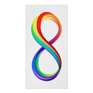 Póster Símbolo infinito arcoiris en capas