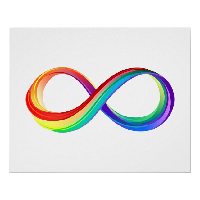 Póster Símbolo infinito arcoiris en capas (Anverso)
