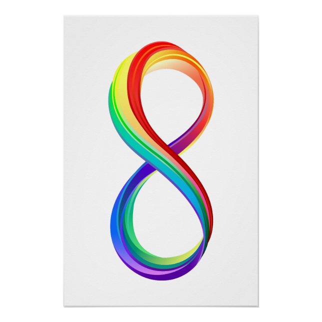 Póster Símbolo infinito arcoiris en capas (Anverso)