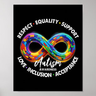 Póster Símbolo infinito autismo conciencia respeto iguald