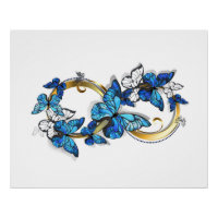 Símbolo infinito de mariposas Morpho azules