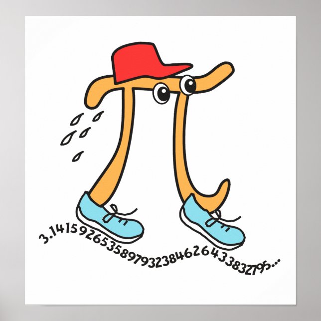 Póster Símbolo largo de Pi © Funny Pi Guy (Frente)