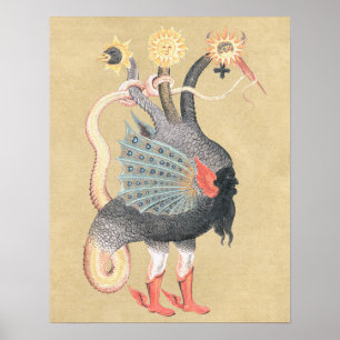 Póster Símbolo mágico Alchemy Dragon