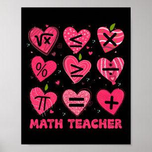 Póster Símbolo matemático del día de San Valentín del pro