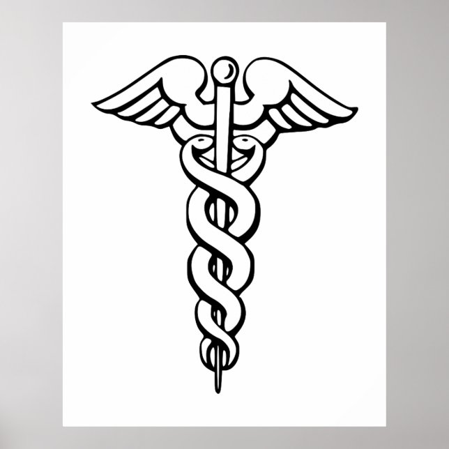 Póster Símbolo médico de Caduceus (Frente)