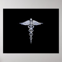 Símbolo médico "Silver Like Caduceus" en decoració