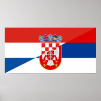símbolo medio del país de la bandera de serbia cro
