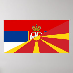 Póster símbolo medio del país de la bandera de serbia mac