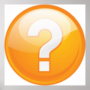 Póster Símbolo moderno en negrita signo de interrogación