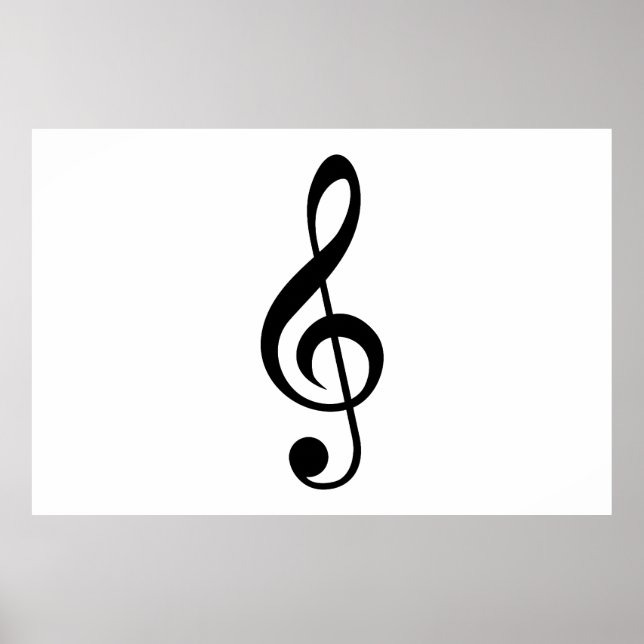 Póster Símbolo musical Treble Clef G-Clef (Frente)