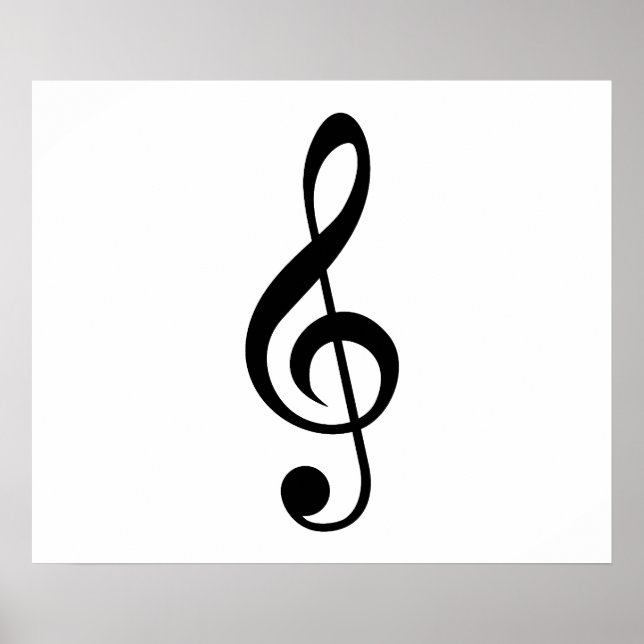 Póster Símbolo musical Treble Clef G-Clef (Frente)