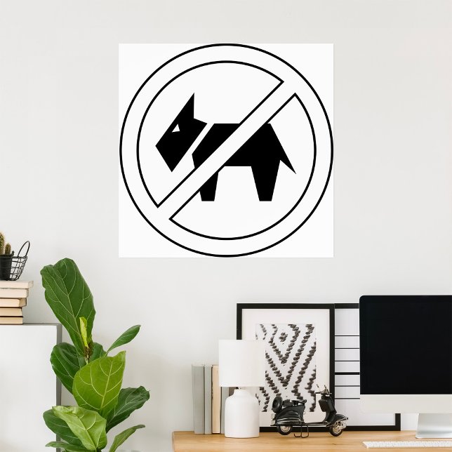 Póster Símbolo negro y blanco en negrita sin perros permi (Subido por el creador)