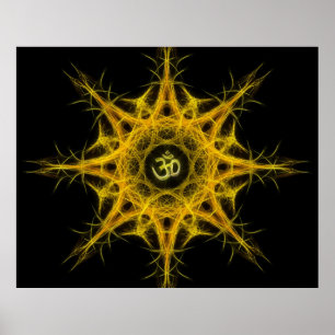 Póster Símbolo Om en geometría sagrada - Aum