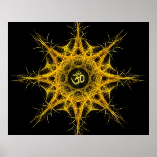 Póster Símbolo Om en geometría sagrada - Aum (Frente)