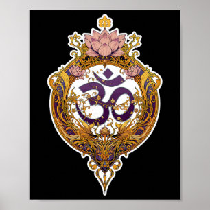 Póster Símbolo Om Espiritual Zen Paz Yoga Meditación