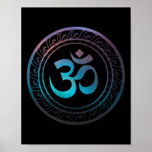 Póster Símbolo Om Ohm Aum Regalo Espiritual de Yoga _2