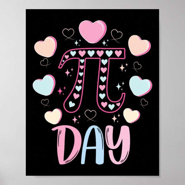 Póster Símbolo Pi Day 3.14 Pi Gracioso Pi Day Candy (Frente)