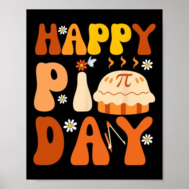 Póster Símbolo Pi Day 3.14 Pie Day Para Los Amantes De La (Frente)