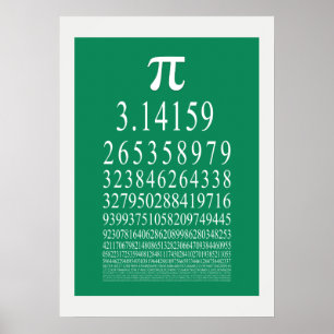 Póster Símbolo Pi número de muchos dígitos