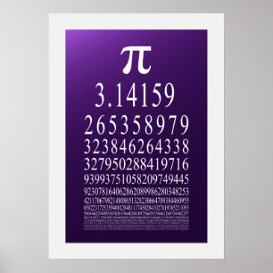 Póster Símbolo Pi número de muchos dígitos