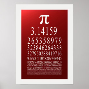 Póster Símbolo Pi número de muchos dígitos