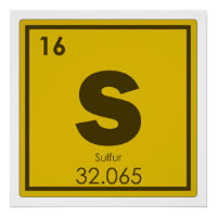 Símbolo químico de azufre fórmula química g