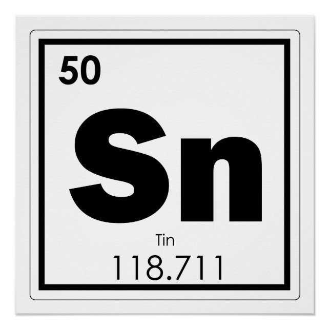 Póster Símbolo químico de tinte fórmula química geek (Anverso)