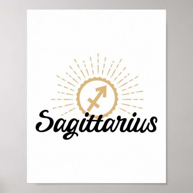 Póster Símbolo sagitario Starburst Zodiac (Frente)