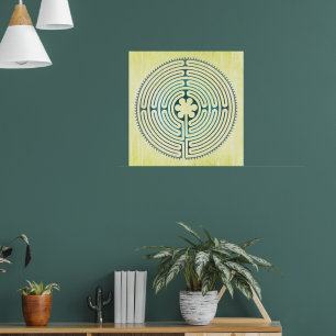 Póster Símbolo sagrado de geometría - Laberinto de Chartr