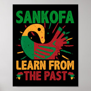 Póster Símbolo Sankofa y Adinkra Ghana para historia negr