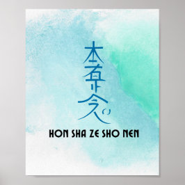 Póster Símbolo tradicional de Reiki Hon Sha Ze Sho Nen