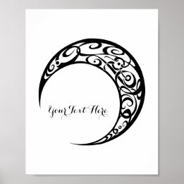 Póster Símbolo tribal de luna personalizado