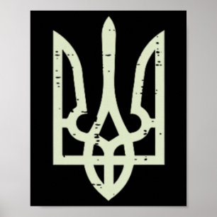 Póster Símbolo Tryzub de Ucrania Bolsillo Ucrania Trident