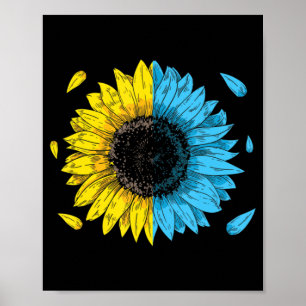 Póster Símbolo ucraniano de bandera Tryzub amor apoya a U