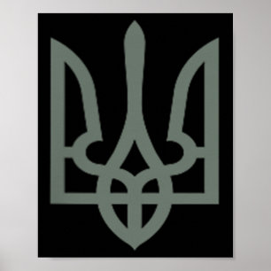 Póster Símbolo ucraniano de tridente Tryzub Emblem