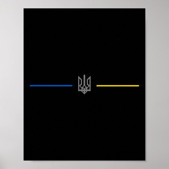 Póster Símbolo ucraniano Tryzub - Tridente de Ucrania 2  (Frente)