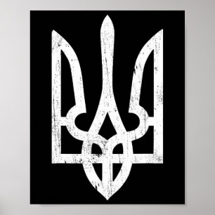 Póster Símbolo ucraniano Tryzub - Tridente de Ucrania par