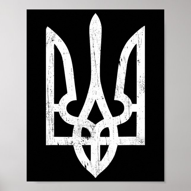 Póster Símbolo ucraniano Tryzub - Tridente de Ucrania par (Frente)