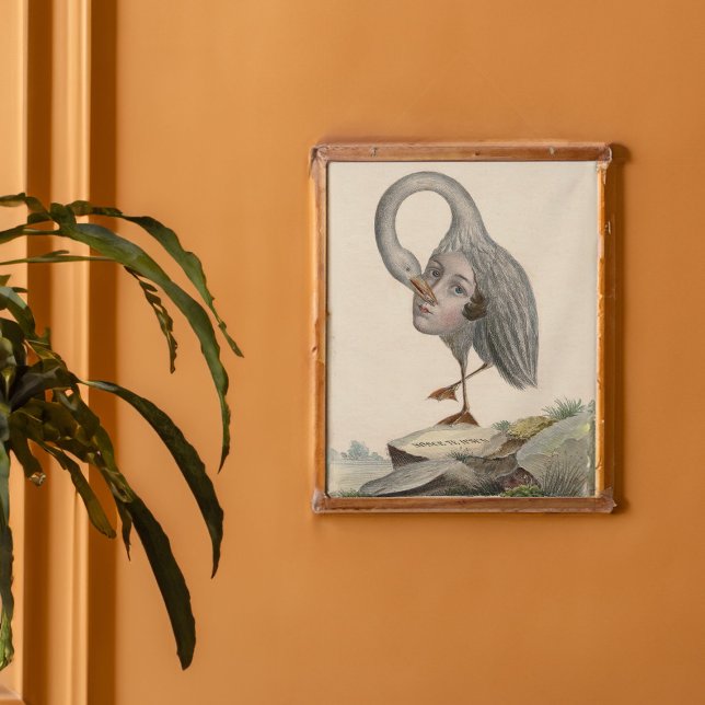 Póster Símbolo único de antaño de extracto de autoconocim (Poster at mid sized scale imagined in a vintage frame and interior.)