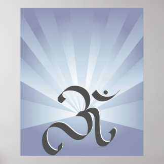 Póster Símbolo y rayos OM - Poster