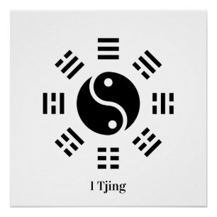 Póster Símbolo Yin Yang Ba Gua I Ching - Ocho Trigramas