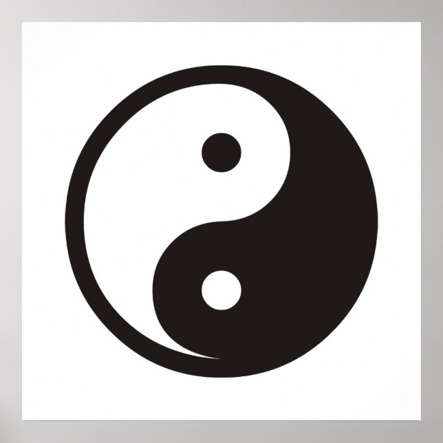 Póster Símbolo Yin Yang - diseño de tatuajes sólidos (Frente)