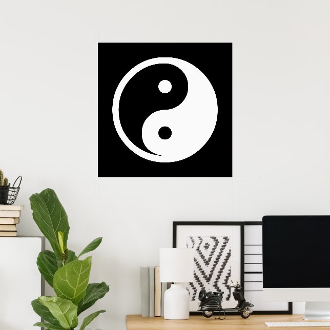 Póster Símbolo Yin Yang - diseño de tatuajes sólidos 2 (Oficina en casa)