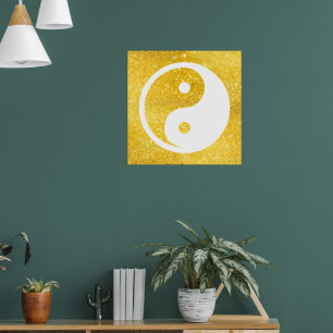 Póster Símbolo Yin Yang - diseño de tatuajes sólidos 2