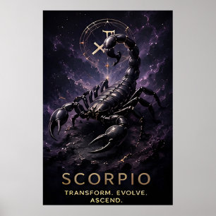 Póster Símbolo zodiacal de Escorpio Celestial Astrología