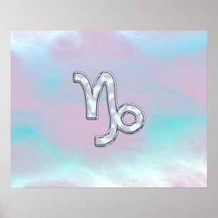 Póster Símbolo zodiaco de Capricornio sobre la madre de l
