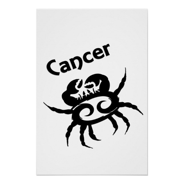 Póster Símbolo zodiaco y Rótulo de cáncer (Anverso)