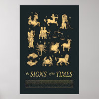 Símbolos Astrológicos Dorados de Zodiaco, Celeste